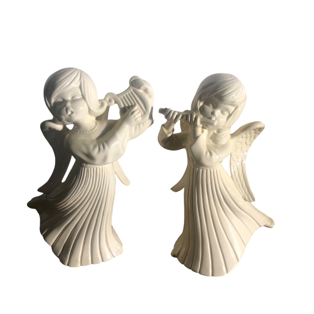 Vintage 11.5 inch Atlantic Mold angels large Christmas figurines